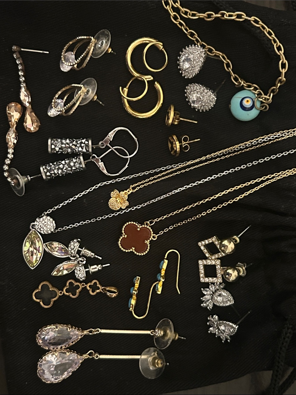 Mixed Women's Jewelry Set - Gold & Silver Earrings and Necklaces